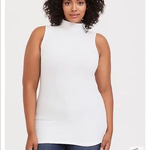 Torrid Faux Turtleneck Sleeveless Top - white - PLUS SIZE